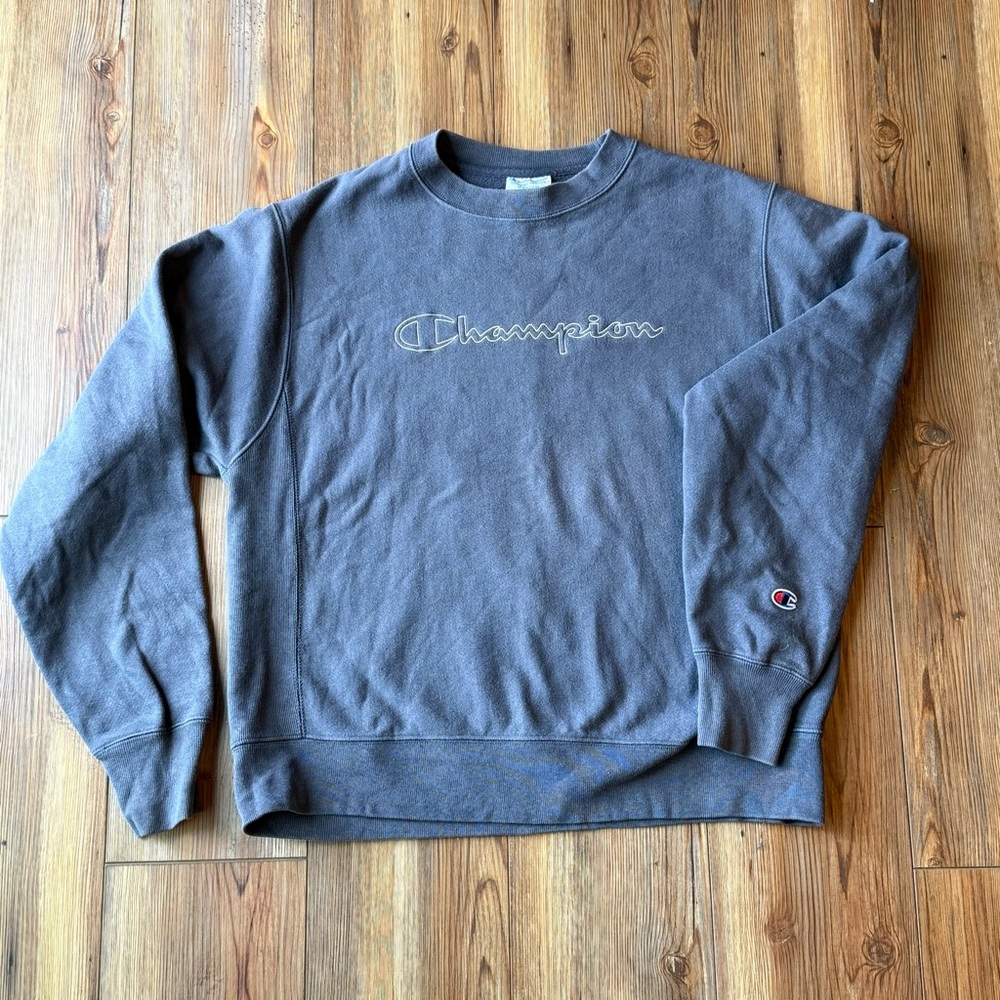 Champion Blue-Gray Crewneck Men's Sweater